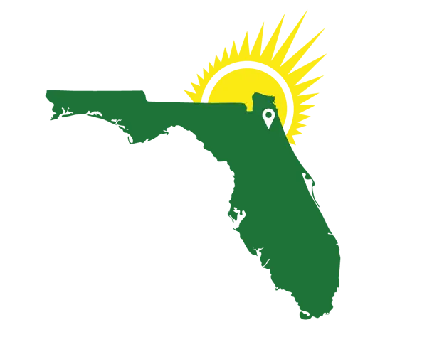 Map of Florida highlighting the Northeast Florida service area